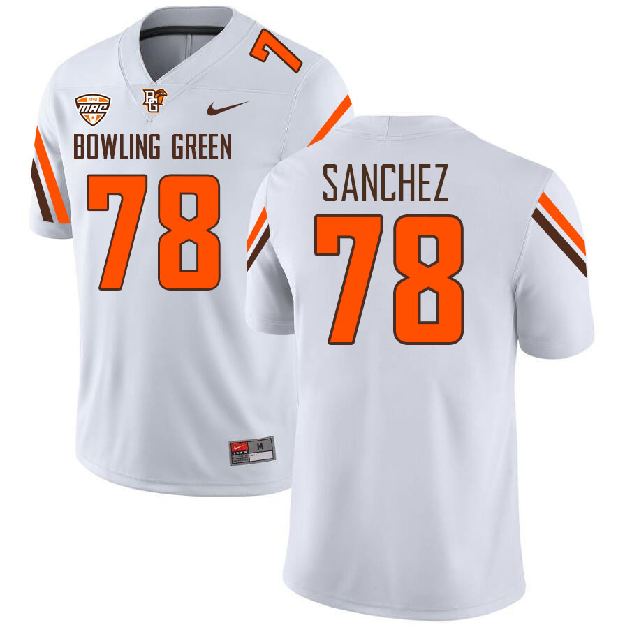 Bowling Green State Falcons #78 Alexis Sanchez College Football Jerseys Stitched-White
